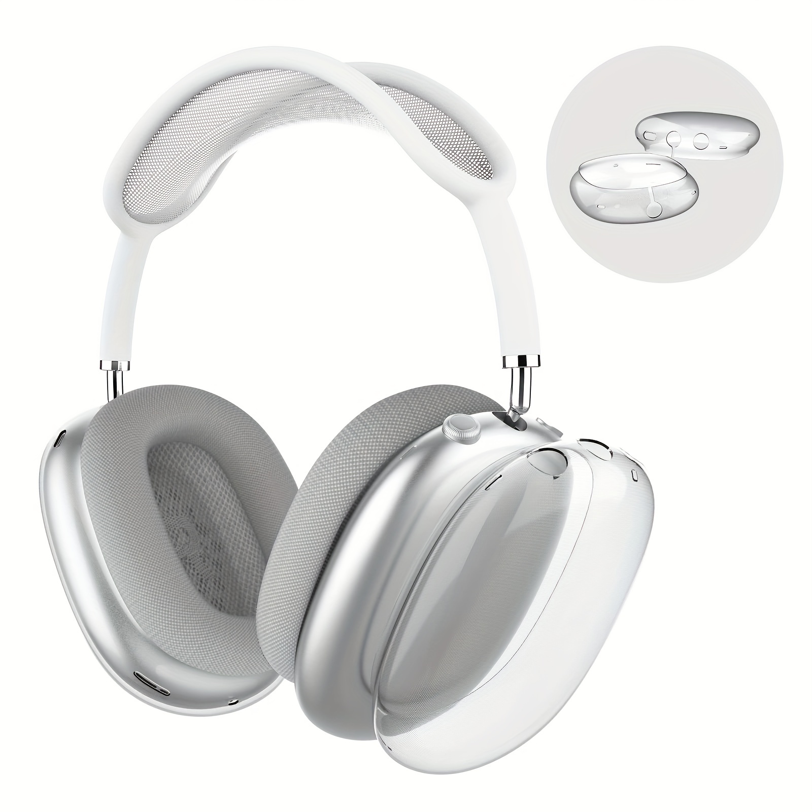Étui Airpods Max en silicone souple, housse de normalisation des oreilles,  anti-rayures, anti-poussière, sous