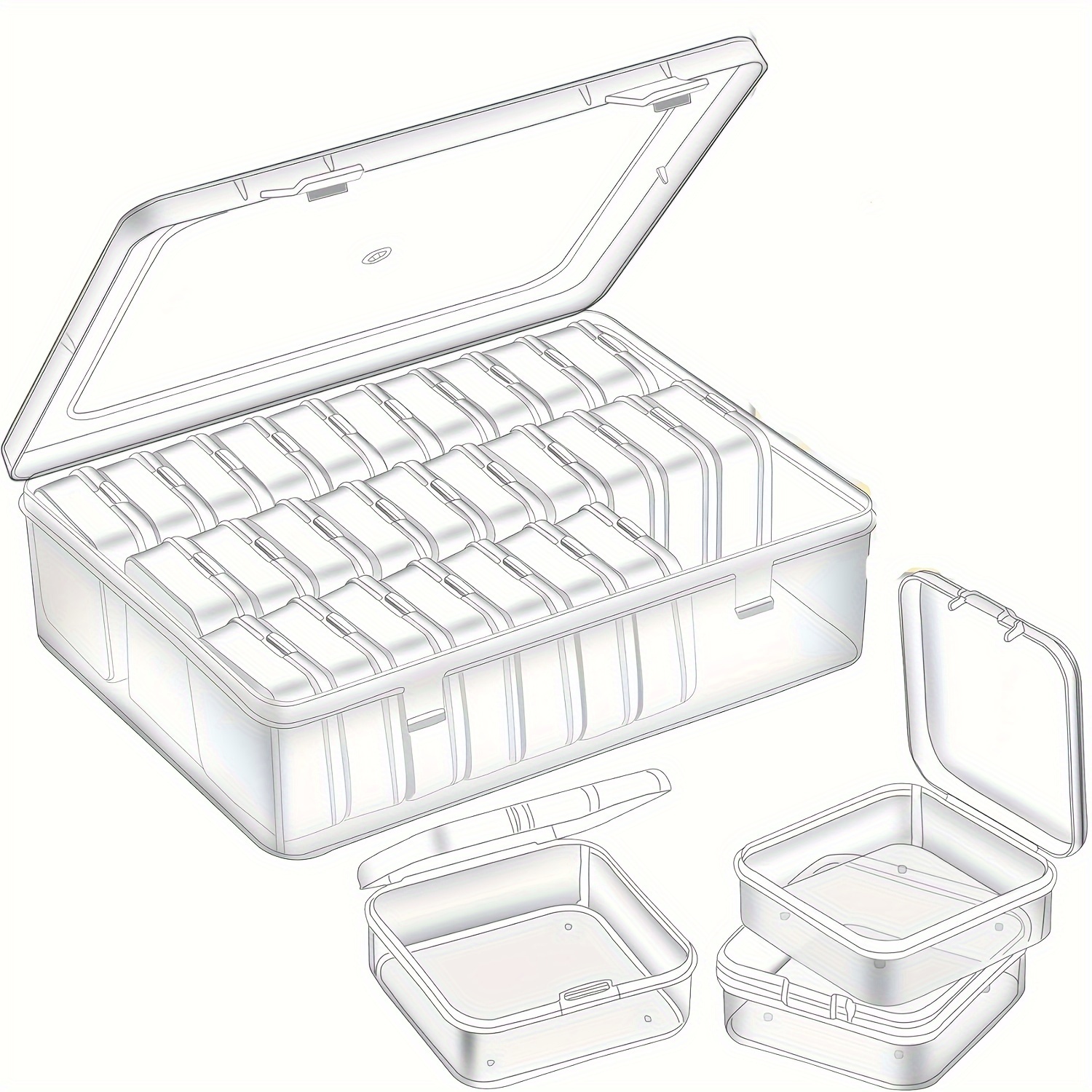Plastic Transparent Storage Box Clear Divided Finishing - Temu