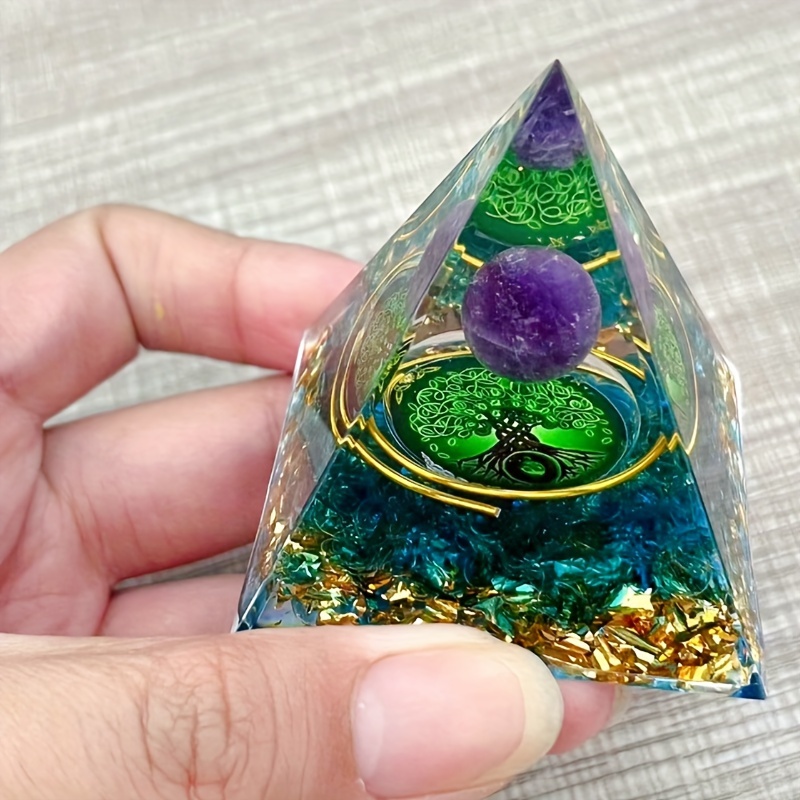 1 Piramide Di Orgone Reiki Dell'albero Della Vita Con Energia Positiva,  Generatore Di Energia Di Cristalli Per La Meditazione E L'attrazione Della