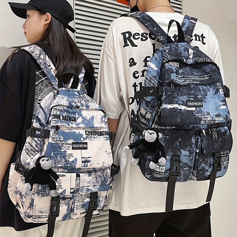 2022 new Korean version fashion casual retro canvas backpack computer  backpack college student schoolbag male backpack - Clothing, Shoes, Bags, Beauty products