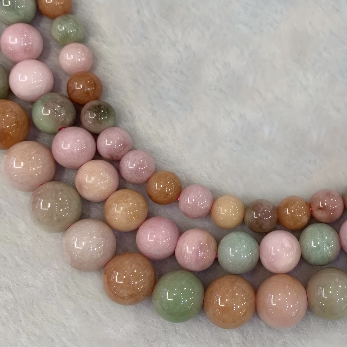 Bacatgem 15 Pcs Color Picasso Jade Large HoleLoose Stone Rondelle Beads Crystals and Healing Stones,6mm DIY-Jewelry Makings