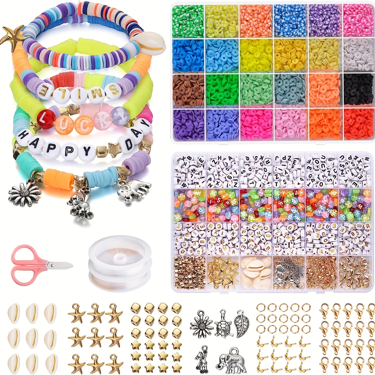 Perles Dargile Pour La Fabrication De Bracelets Kit - Temu Canada