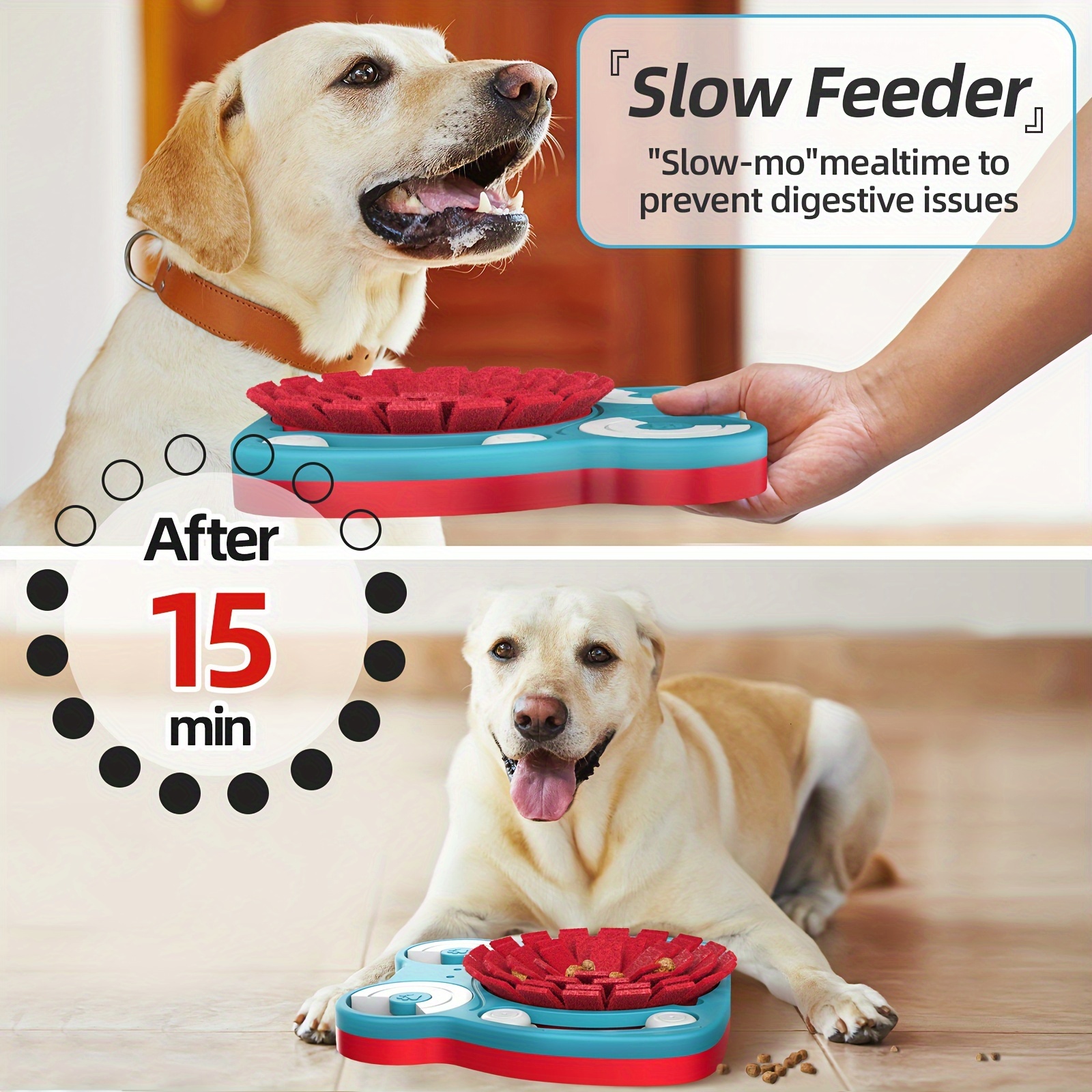 Dog Food Puzzle Feeder Toys for IQ Training & Mental Enrichment Slow Feeder  