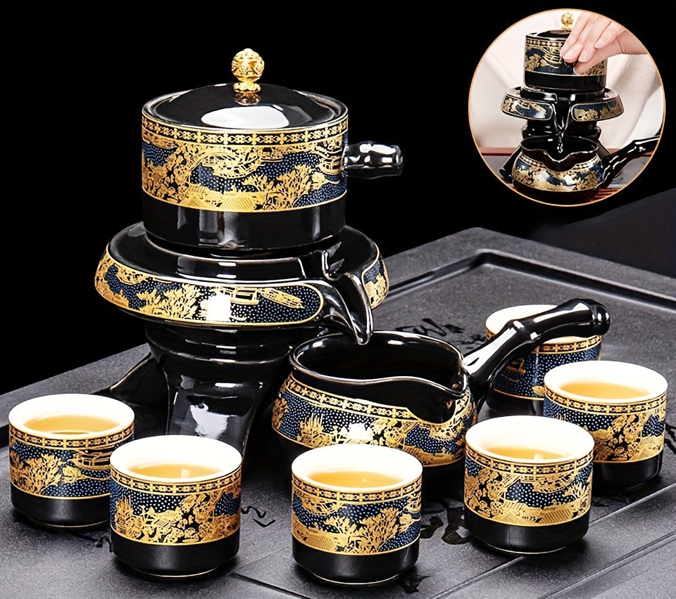 8 pcs household ceramic tea pot set chinese classical ceramic bone tea set porcelain tureen tea bowl with cover for home tea room office kung fu teapot set for gifts tea accessories details 0