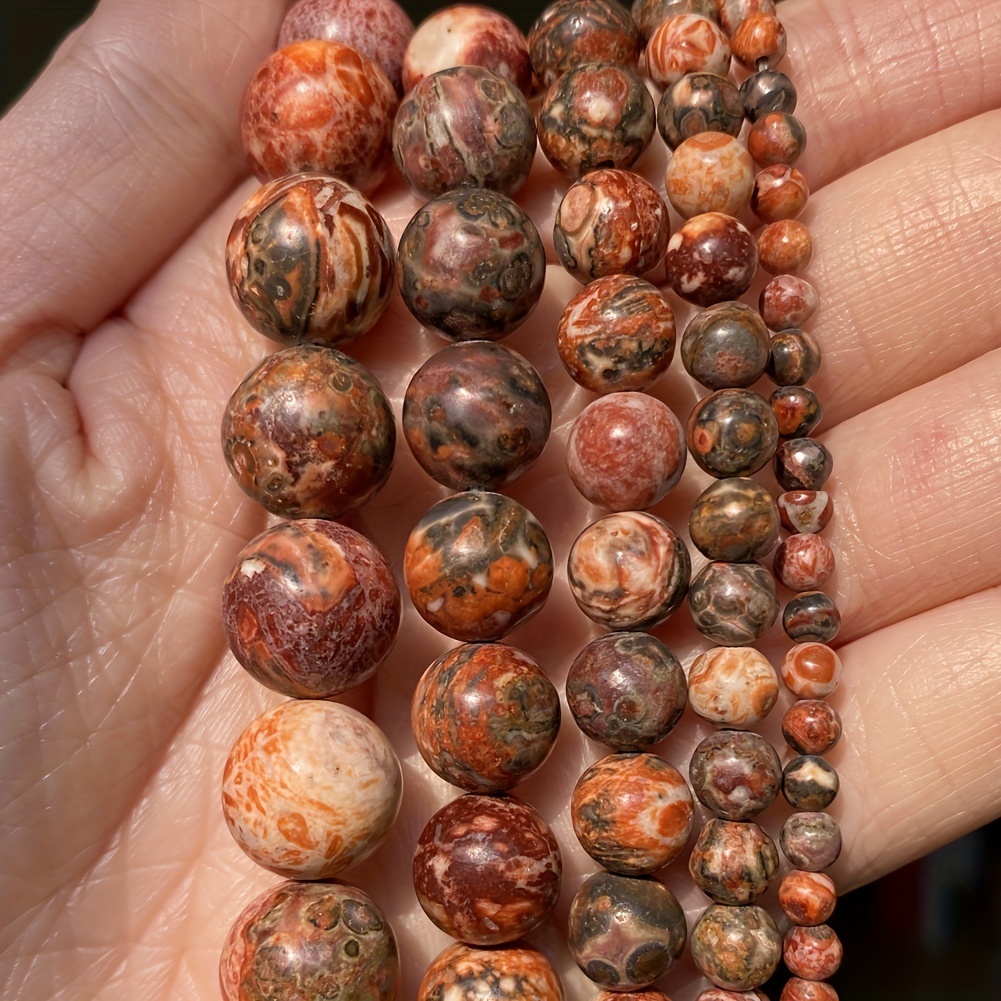 

Natural Leopard Skin Jaspers Loose Spacer Round Stone Beads For Jewelry Making Diy Bracelets Necklace Needlework Beads Material 15" 4-12mm