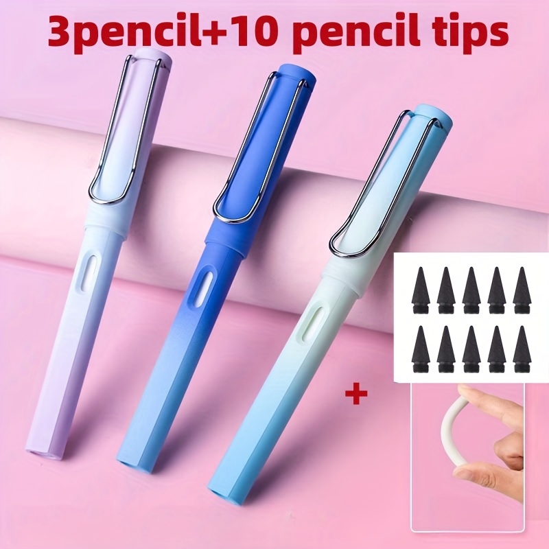Black Tech Ad 103 New Push Forever Pencil Durable Non - Temu