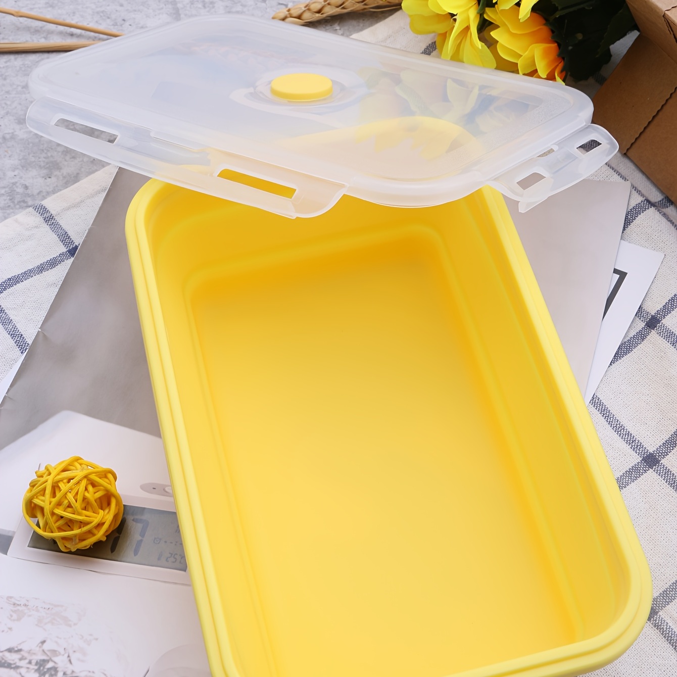 Foldable Food Storage Containers Silicone Lunch Box - Temu