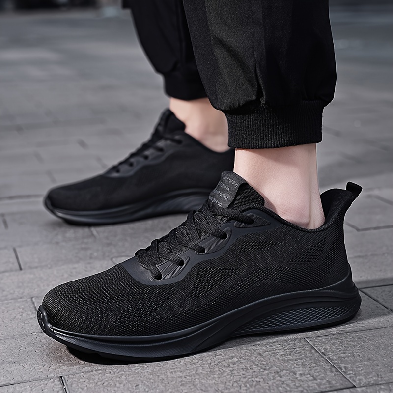 Men's Navy Blue Athletic Footwear - Breathable Running Shoes with EVA Sole, Lace-Up Design for Every Season