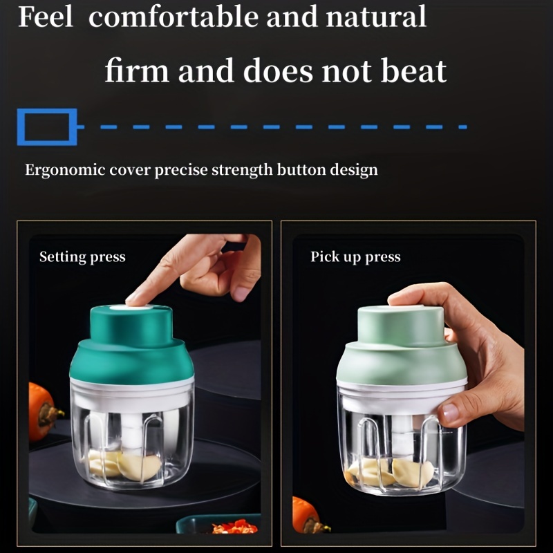 Electric Hand Mixer Food Chopper 2 In 1 Cordless Garlic Mincer