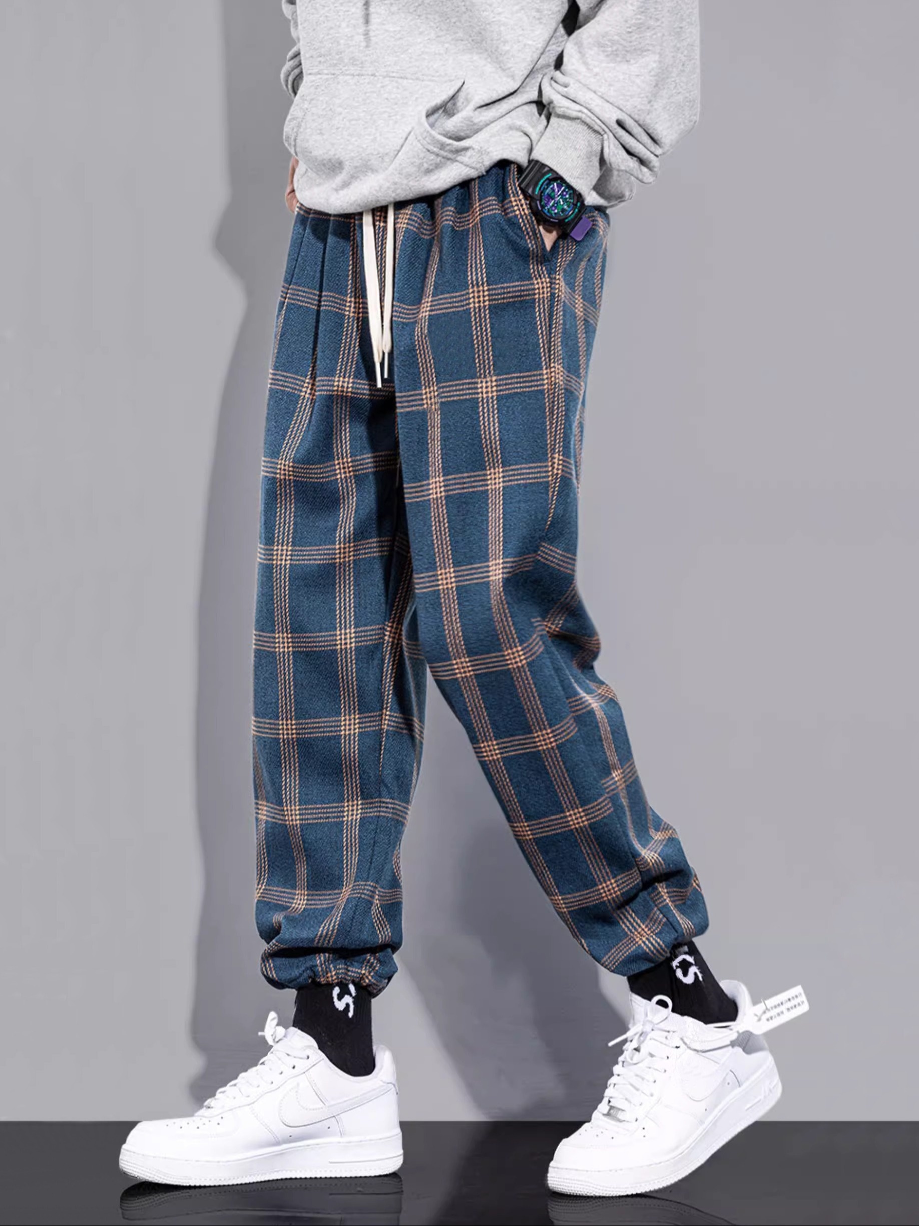 Plaid pants hot sale mens fashion