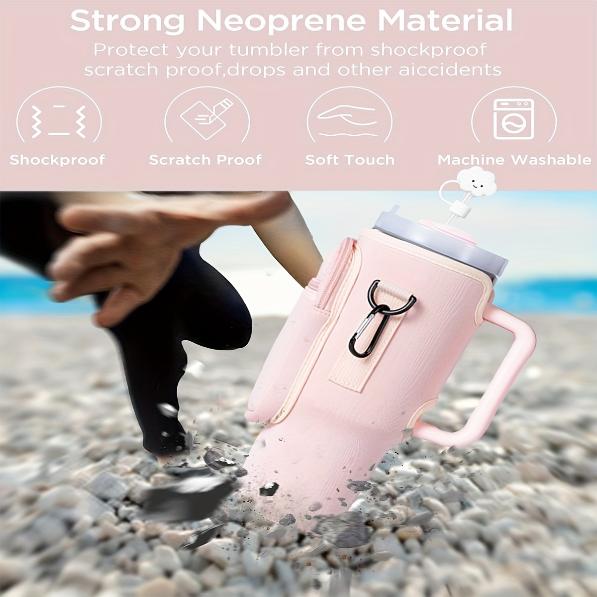 Water Bottle With Cell Phone Pouch And Handle Neoprene Water - Temu