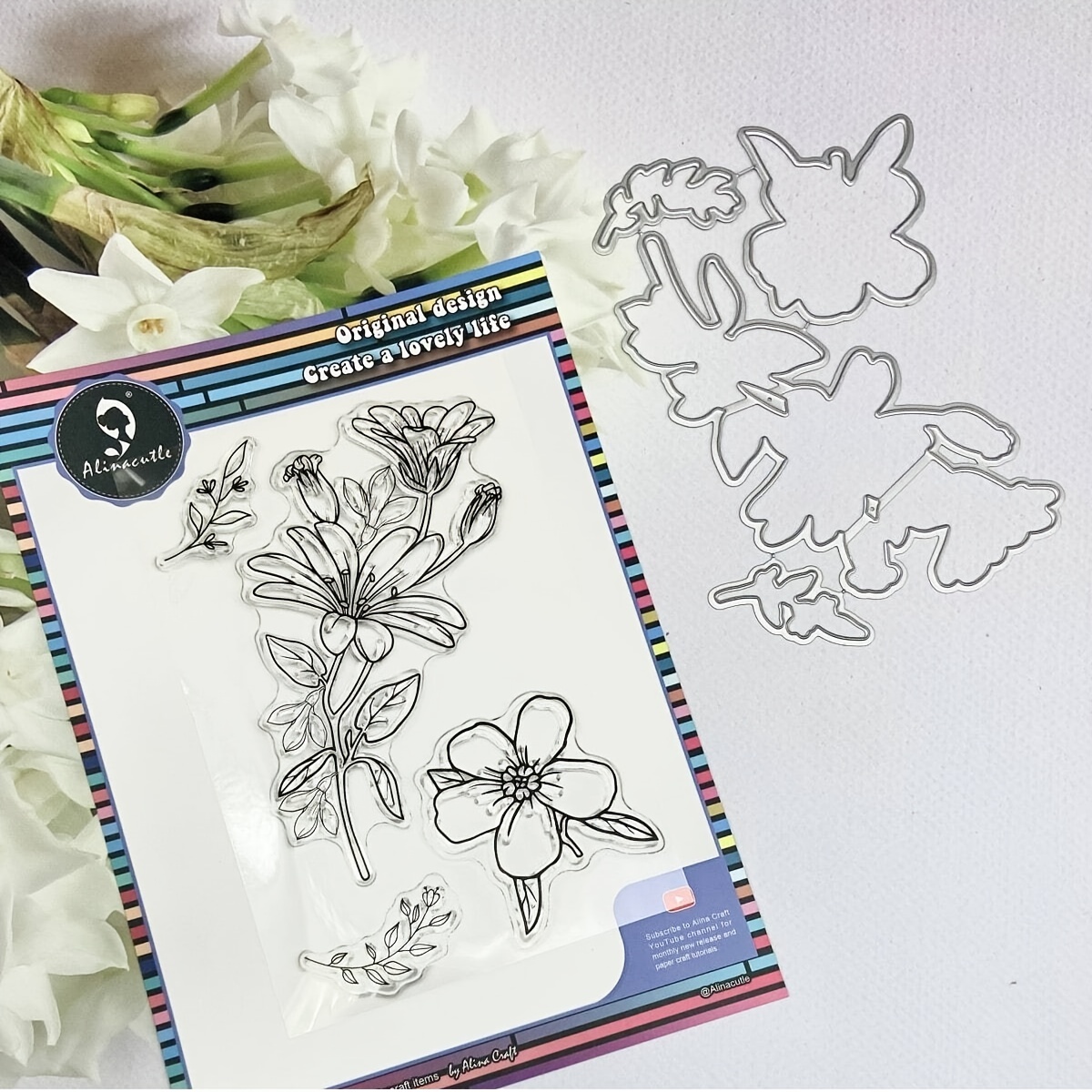  Alinacutle Floral Stamps Clear Stamps,Silicon Stamp