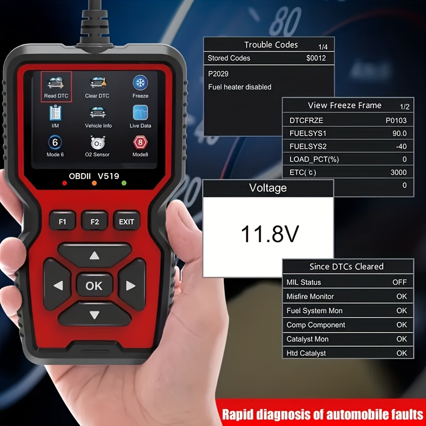 V519 OBD2 II Diagnostic Scanner - Check Engine Fault Code, Car Diagnostic  Scan Tools with Print Function Professional OBD2 Code Reader for OBDII/EOBD