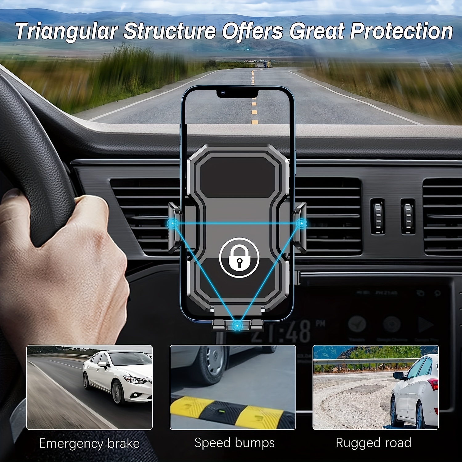 Car Phone Holder Mount for Dashboard Windshield Air Vent iPhone 14 13 12 Pro Max