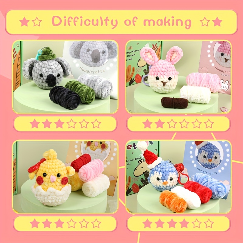 6pcs/set Polyester Random Color Hand Embroidery Set, Rabbit & Egg