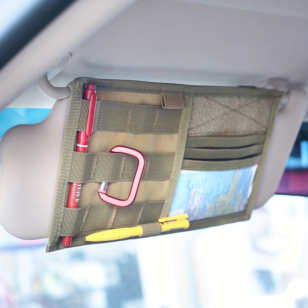 Multifunctional Tactical Car Sun Visor Storage Bag Sports Leisure Storage Bag Tool Bag - Click Image to Close
