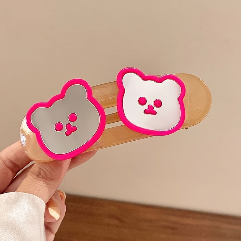 Cute Bear Decor Hairpins Candy Color Hair Clips Y2k Headwear - Temu