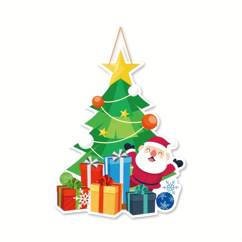 Christmas Fully Transparent Santa Tree Hanging Gift Static - Temu