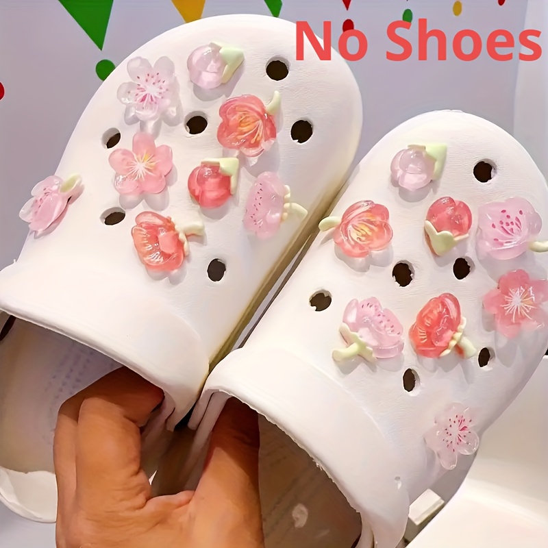 6/12pcs 3D Fruit Series Transparent Strawberry Cherry Shoes Charms for Clogs Sandals Decoration, Shoes DIY Accessories,Temu