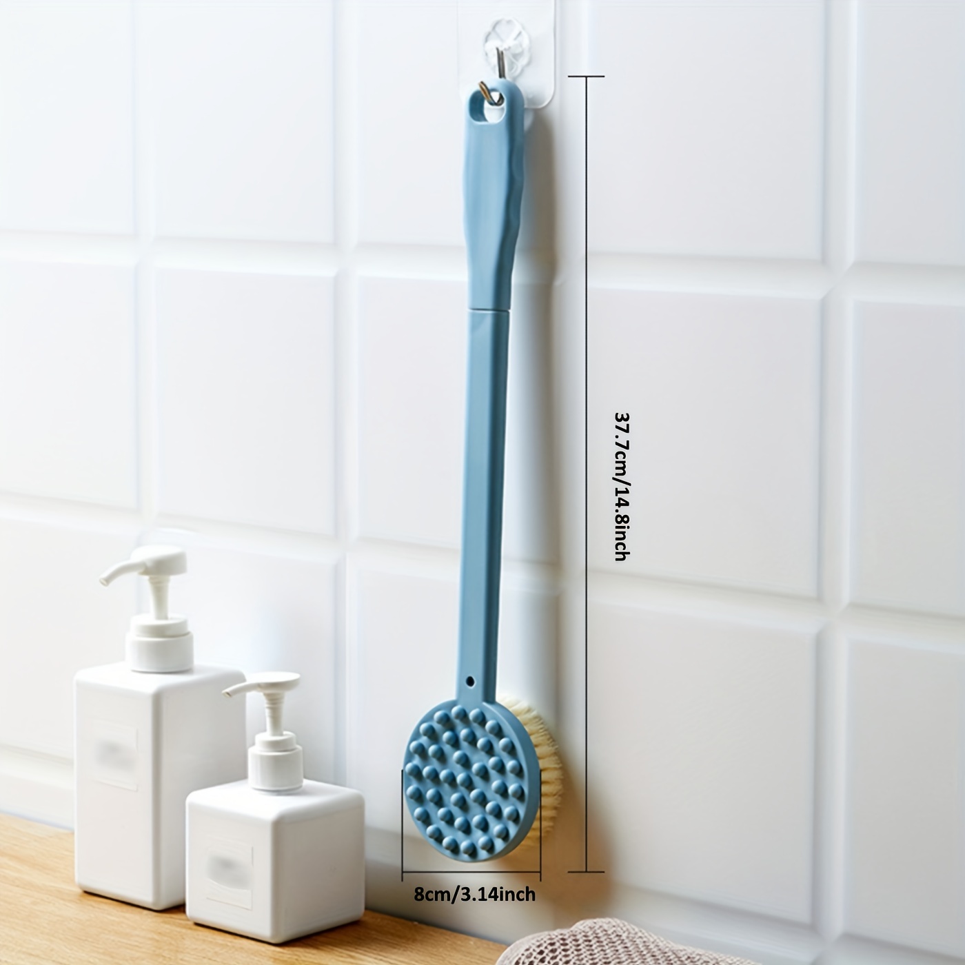 Silicone Bath Body Brush Scrubber with Soap Dispenser-Handheld Bath Scrubber  US