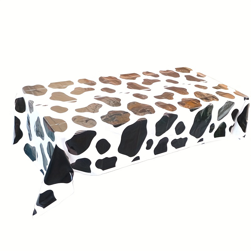Tiamon Mantel de plástico para fiesta de cumpleaños de vaca, 3 piezas,  funda de mesa de plástico con estampado de vaca rosa para niñas de granja