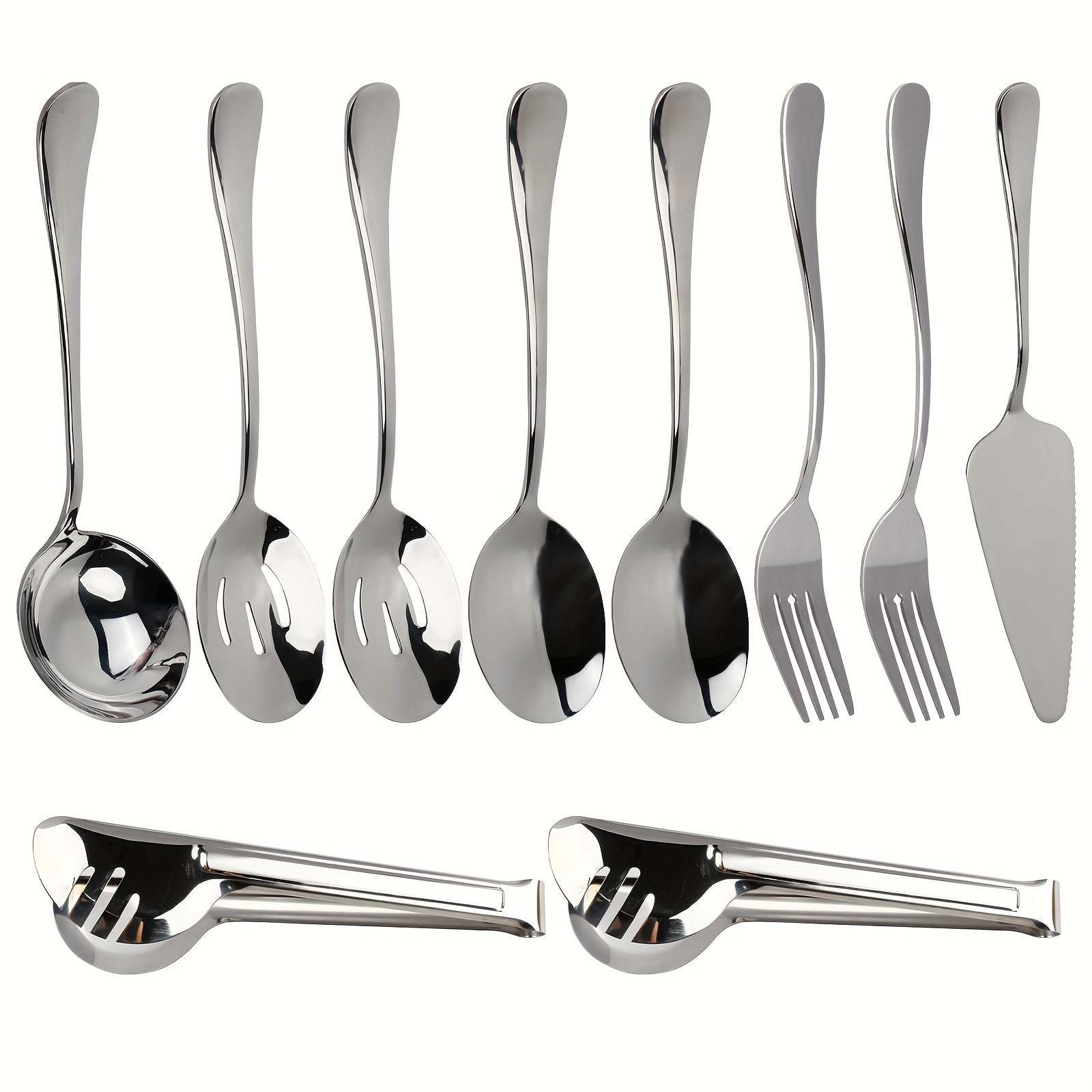 Stainless Steel Cooking and Serving Spoon - Set of 10