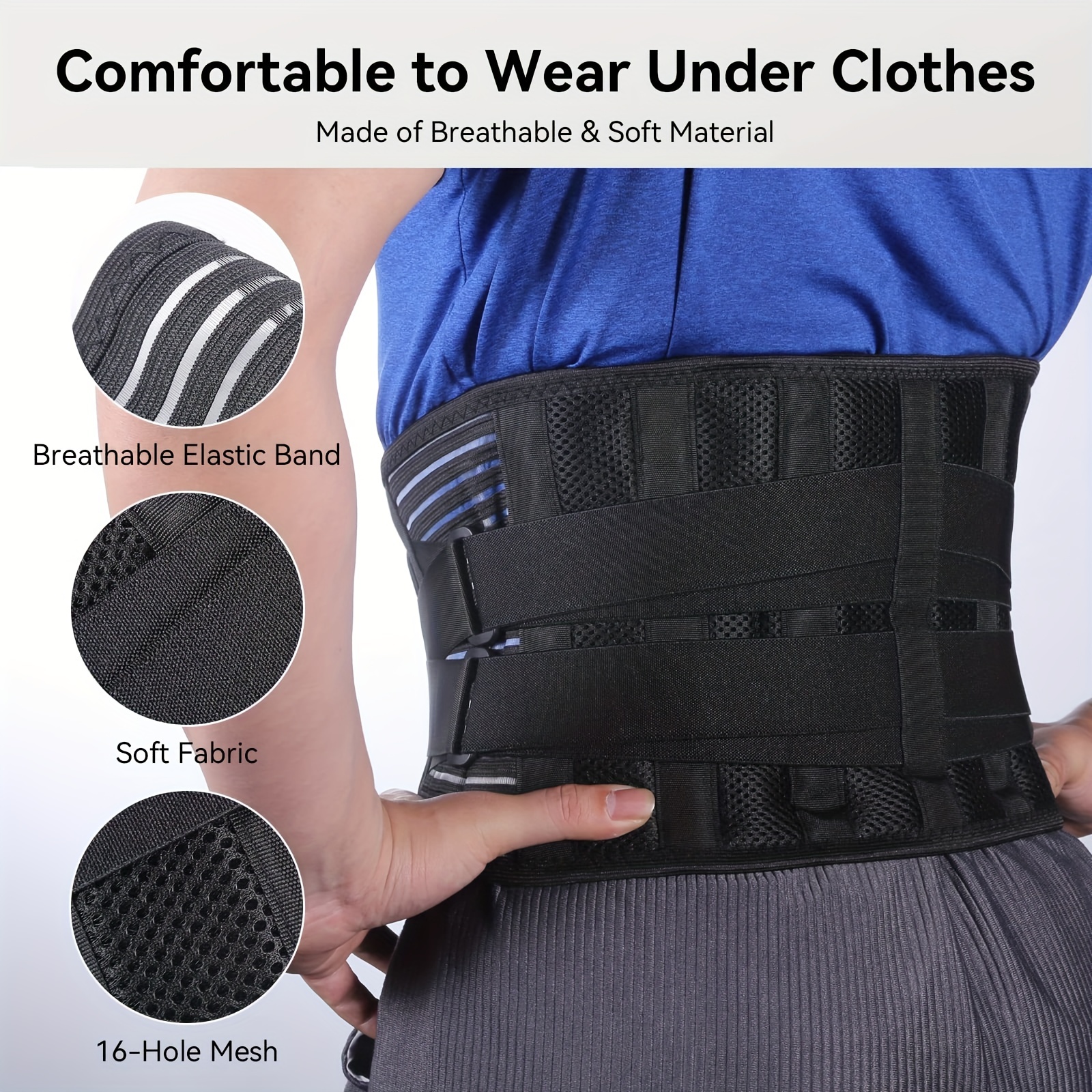 Order A Size Back Brace Men Women Lower Back Breathable Back - Temu