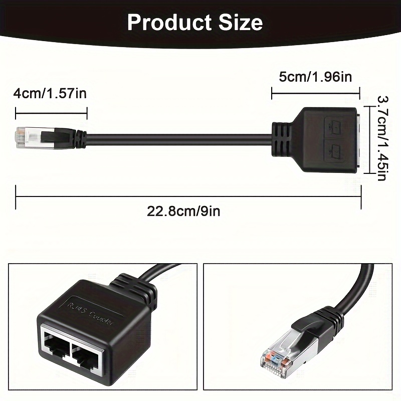 LAN Ethernet Adaptador RJ45 Mâle Vers 2 RéPartiteur RJ45 1 Vers 2