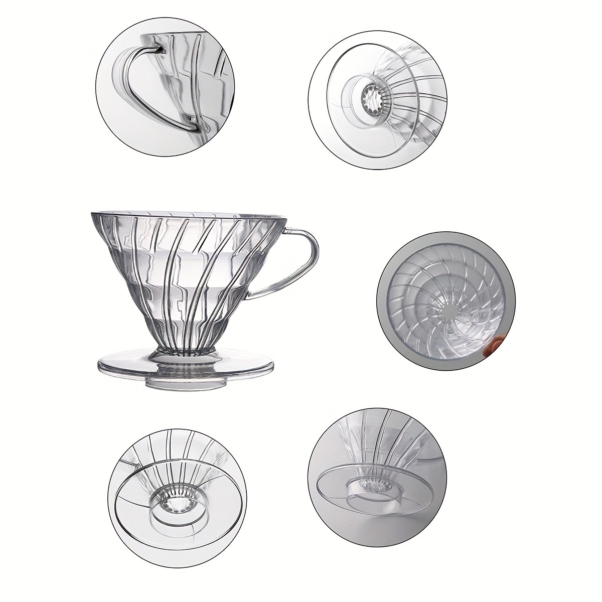  Hario V60 Plastic Coffee Dripper, Size 02, Clear: French  Presses: Home & Kitchen