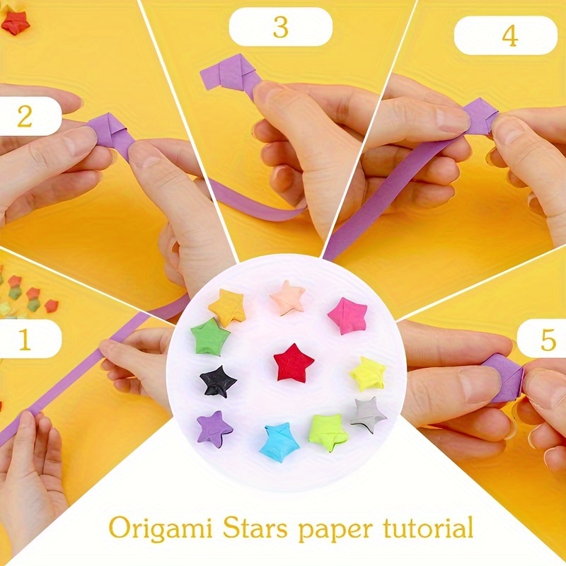 540pcs Random Color Diy Handicraft Lucky Star Folding Paper Strips