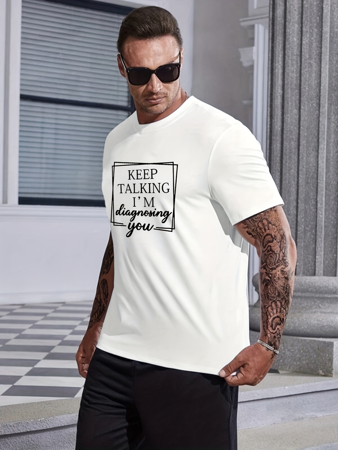 Funny Slogan Pattern Tee, Men's Casual Crew Neck Short Sleeve T-shirt For  Summer, Plus Size Top - Temu