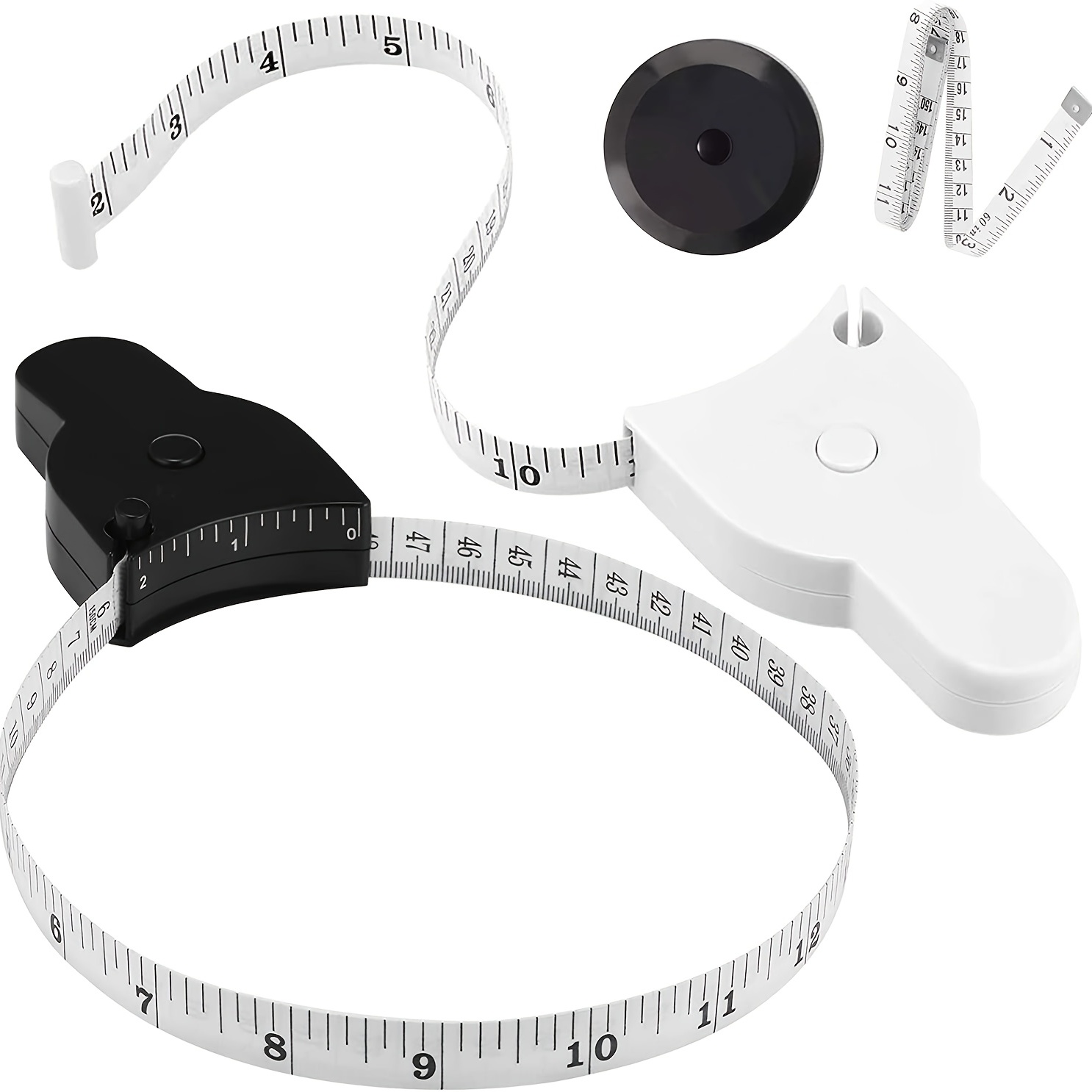 CHMORA 2-pack Body Tape Measure 60 Inches, Auto Retractable Tape