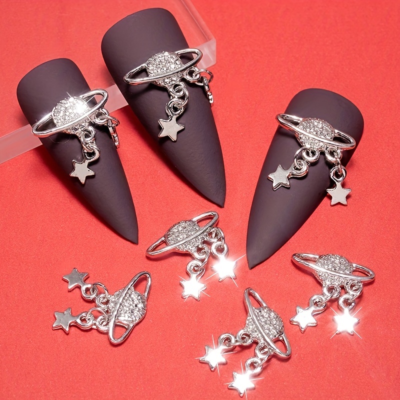 200Pcs 3D Nail Art Pearl Shape Gothic Charms Manicure Tips Rhinestones Decor
