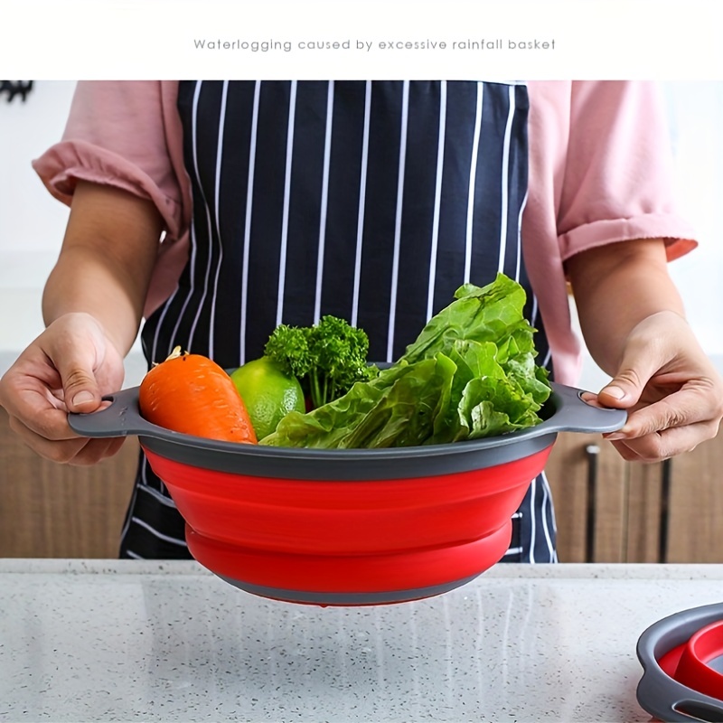 1pc, Scolapasta In Silicone, Scolapasta Pieghevole, Scolapasta Pieghevole,  Colino Per Cestello Per Il Lavaggio Delle Verdure