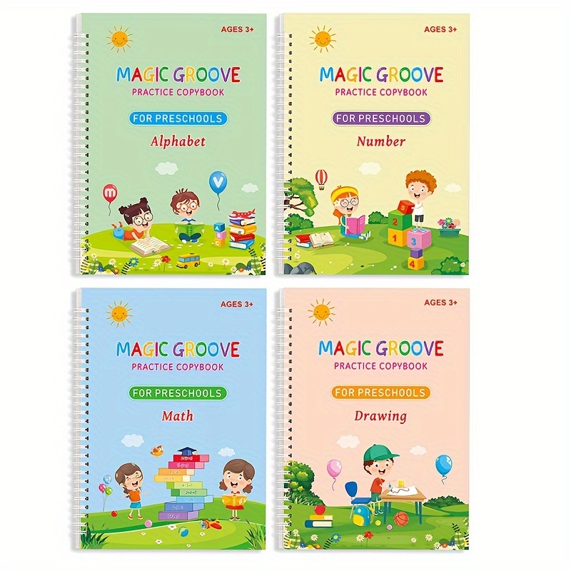  Magic Practice Copybook for Kids, Reusable Grooved