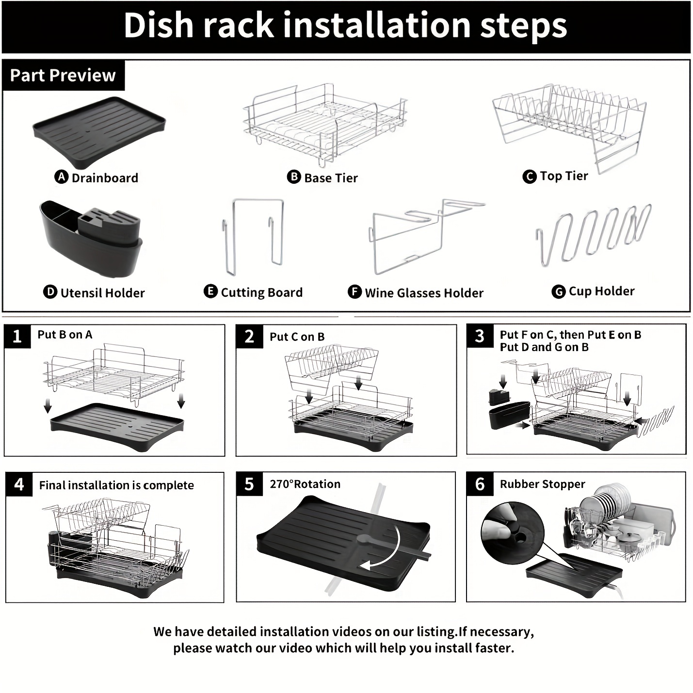 2-layer Dish Drying Rack, Durable Stainless Steel Kitchen Drying Rack With  Cup Holder, Drying Rack For Dishes, Knives, Forks, Kitchen Organization And  Storage, Kitchen Accessories - Temu