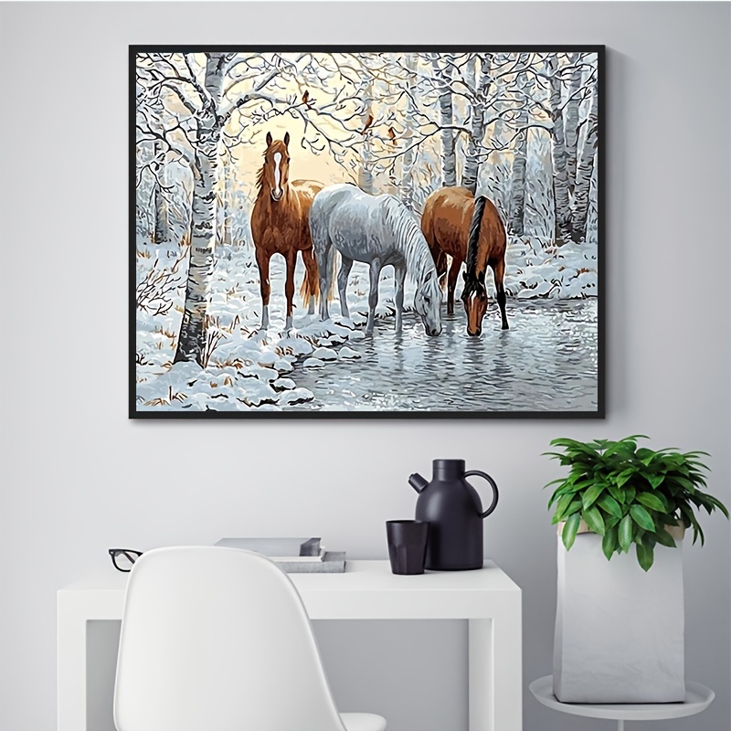 1pc DIY Diamond Painting Horses Rhinestones Sticker Painting Handmade Home Gift