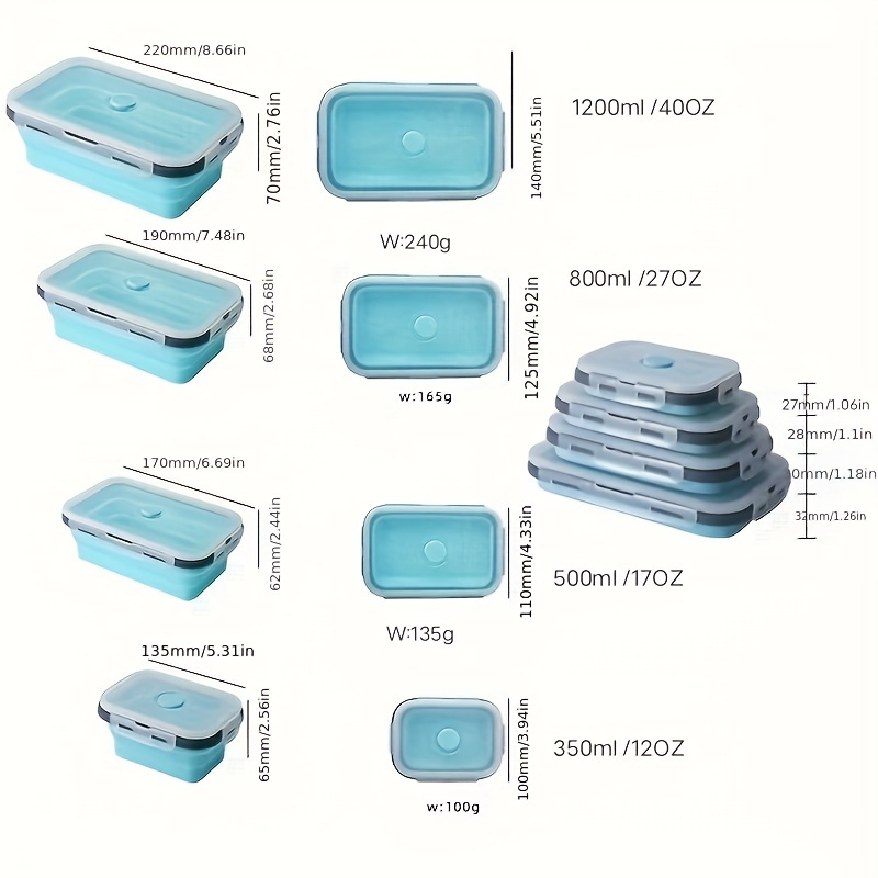 1pc Contenitore Per Alimenti Pieghevole In Silicone Con - Temu