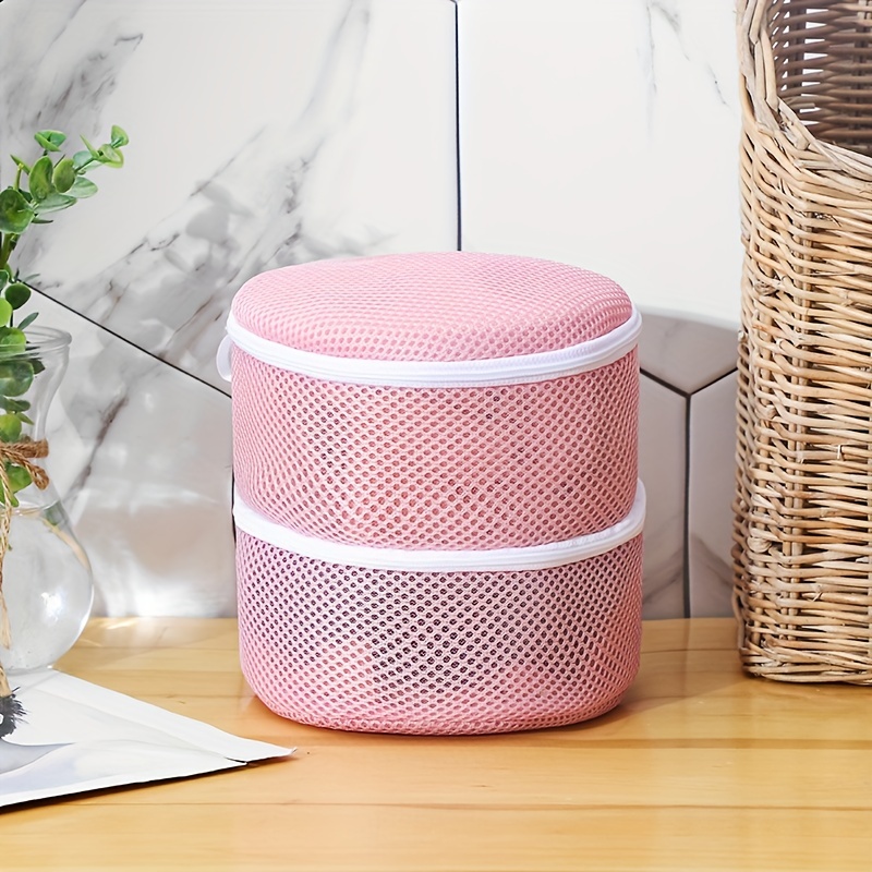 1pc Fine Mesh Laundry Bag For Bra, Household Pink Zipper Large-sized  Thickened Washing Machine Bag For Washing, Special Cleaning Bag For  Underwear And