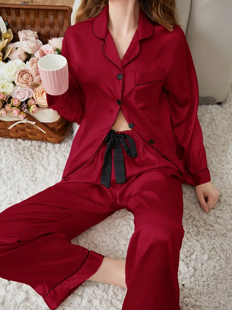 Elegant Comfortable Satin Sleepwear Lightweight Button - Temu