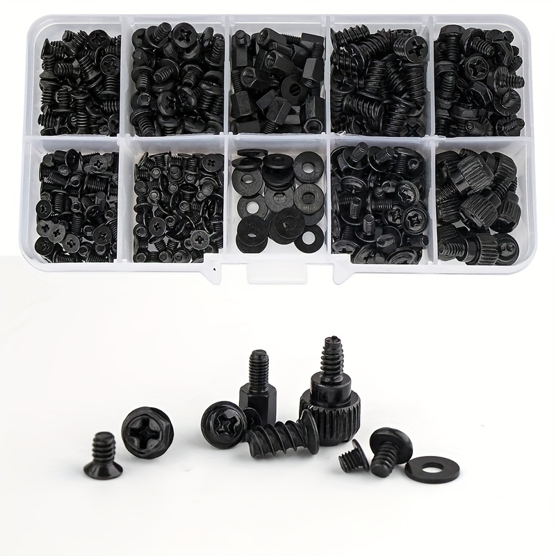 500pcs Laptop Notebook Computer Motherboard Screws Kit, M2 M2.5 M3 Flat  Head Phillips Tiny Screws Assortment