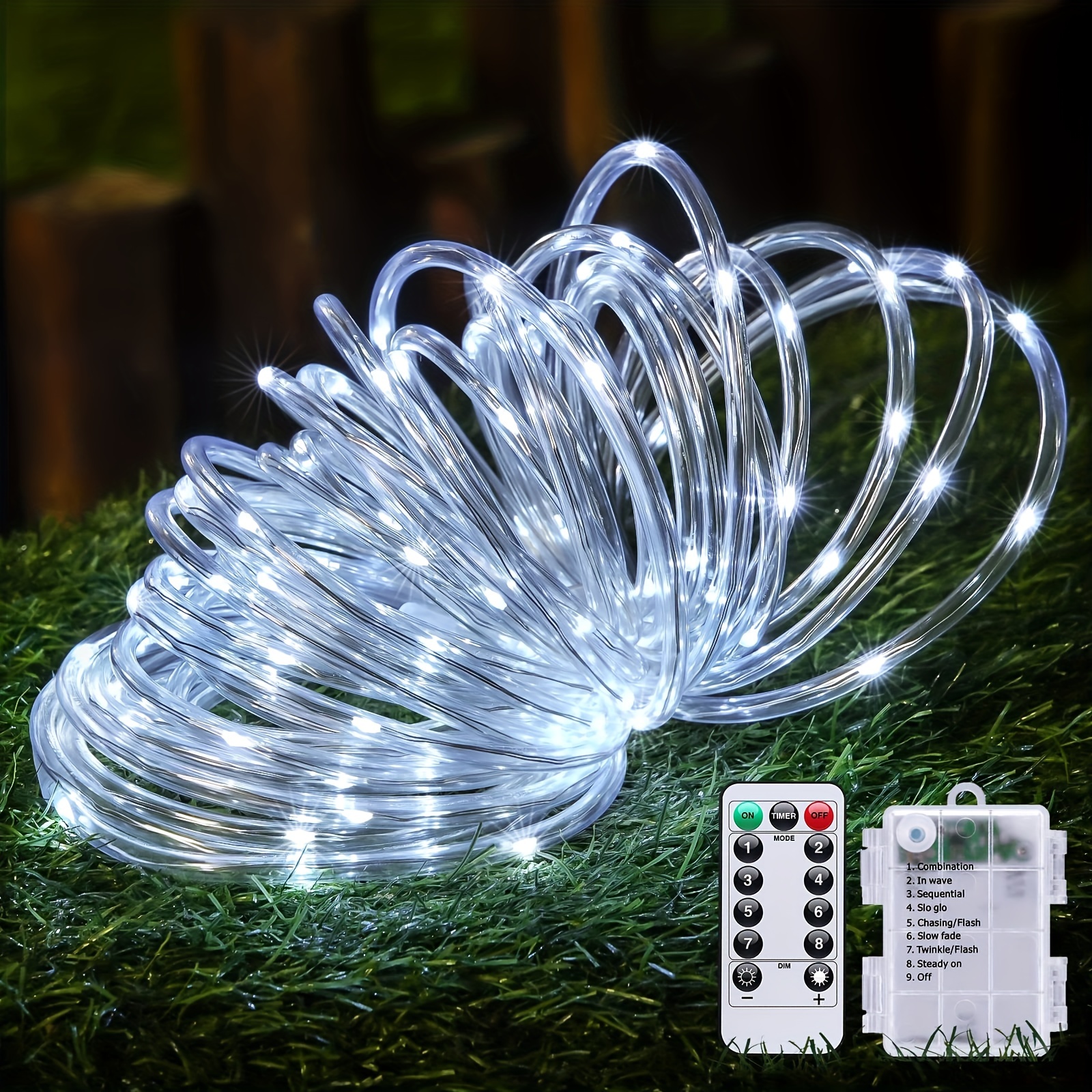 Battery Rope Lights Outdoor Waterproof 8 Modes Battery - Temu Canada