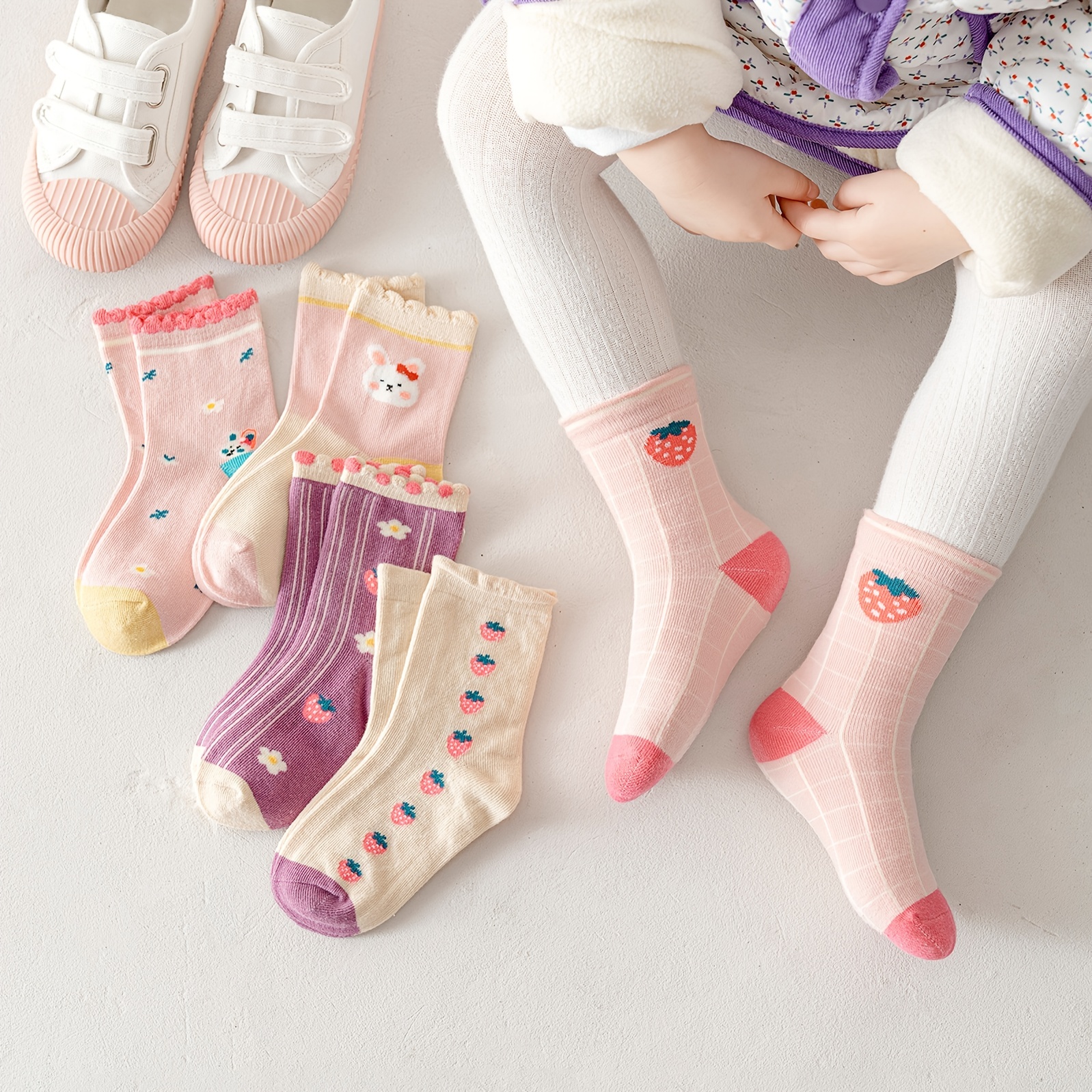 Chaussettes Fraise & Lapin