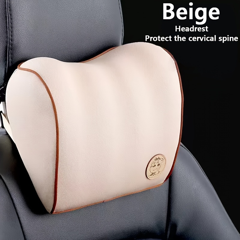Car Headrest Lumbar Pillow 100% High Rebound Imported Memory Foam Car Neck  Pillow Waist Support High End Car Seat Pillow - Temu