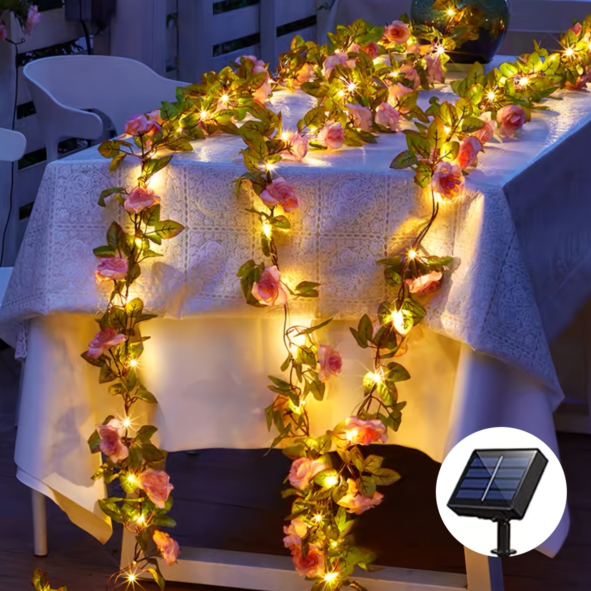 Artificial Flower Vine Decor String Light Simple Fake Leaf - Temu