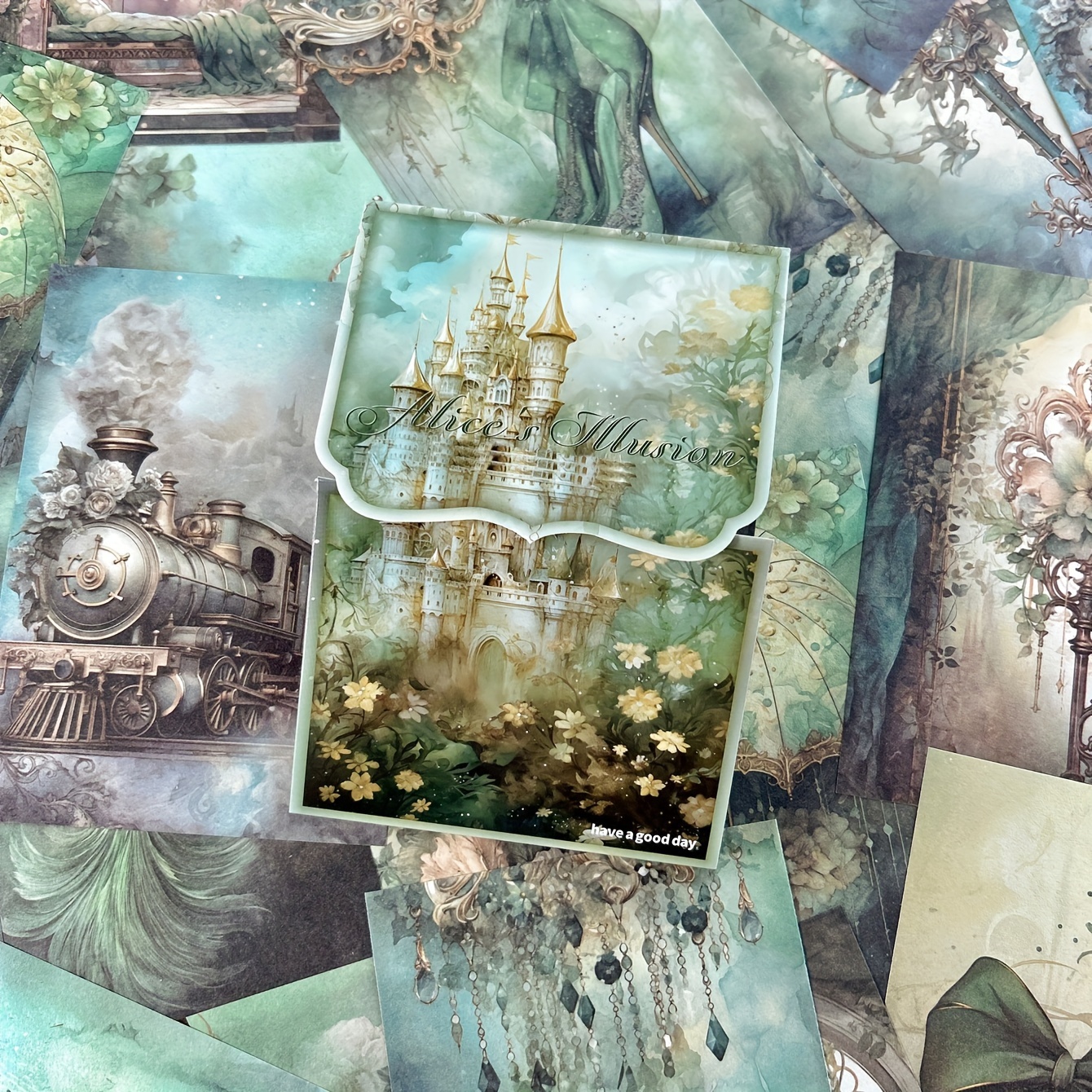 E-shop Ein Paket mit 50 Vintage Material Papier Hand Account Collage Dekoration Hintergrund Bastelpapier