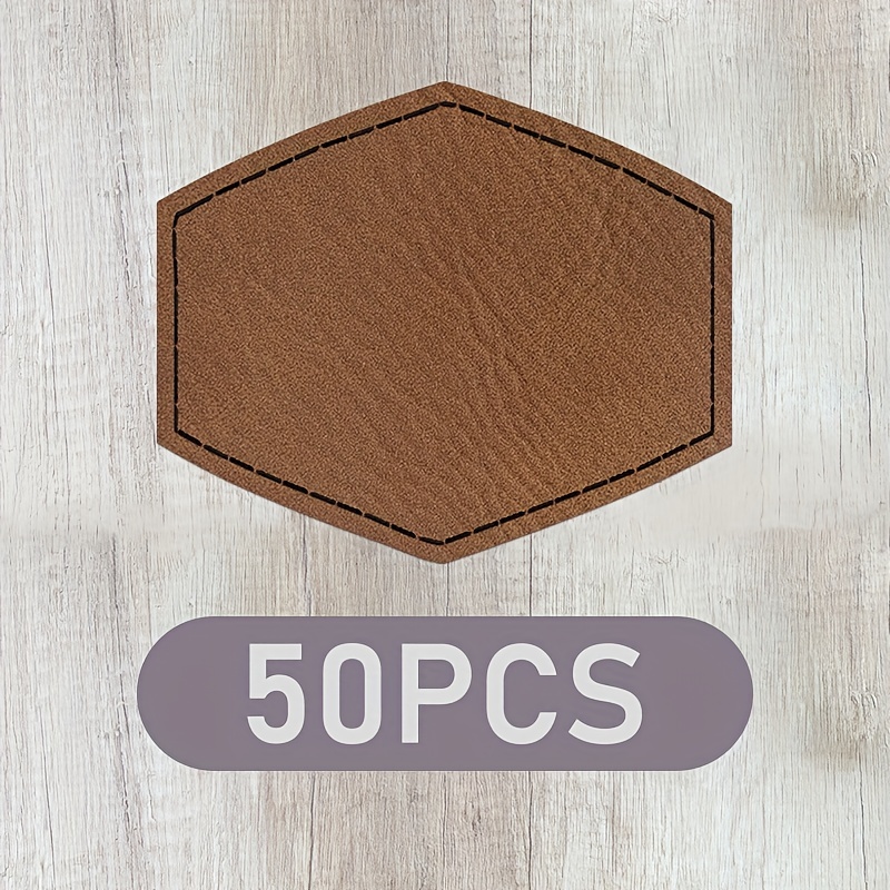 6 Styles Laserable Blank Leatherette Patches With Adhesive - Temu