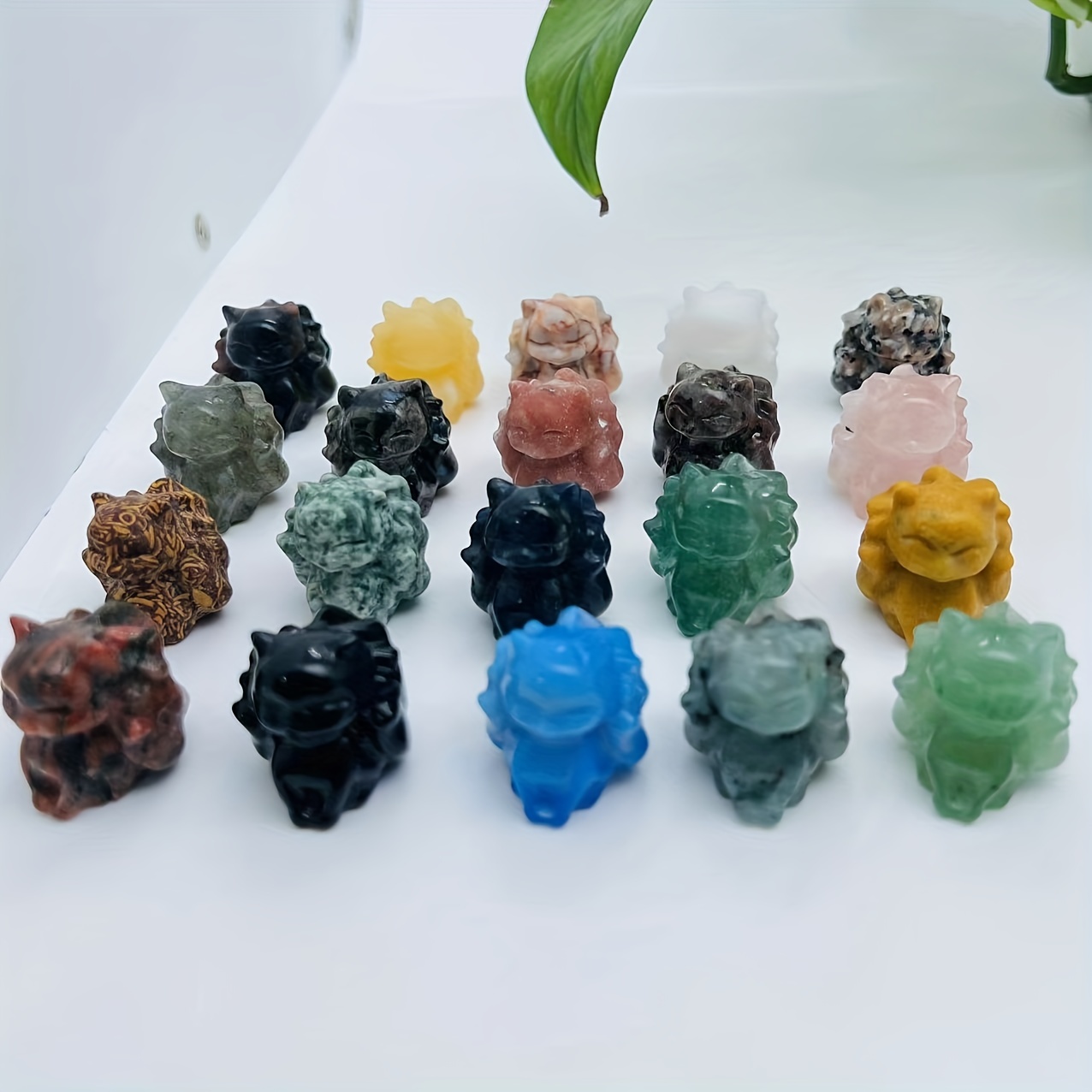 Natural Crystal Nine Tailed Fox Ornament Quartz Carved Animal Statue