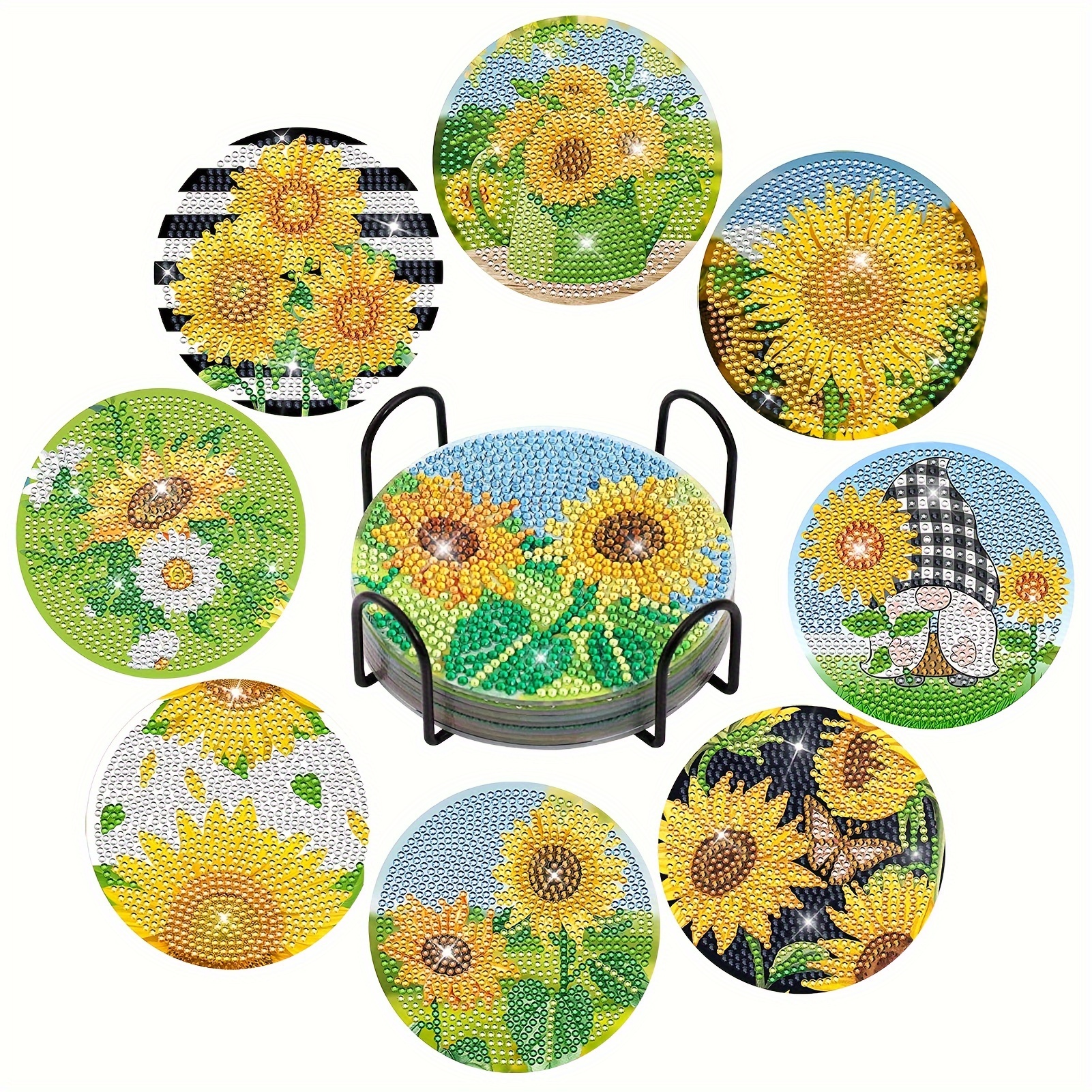 Sunflower Diamond Painting Coasters 5d Diamond Art Kits - Temu