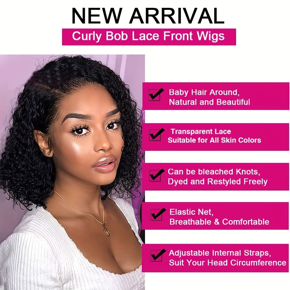 Curly Bob Lace Front Wigs T Part 13x6 Lace Frontal Short Bob Temu